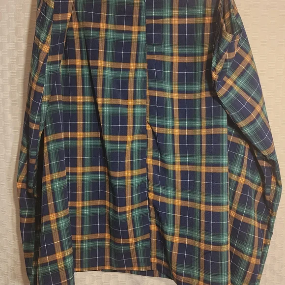 5/$16 💓Plaid Button Up And Skirt Set Blue Green and Yellow Co-ord 2 Piece Set - Picture 9 of 10